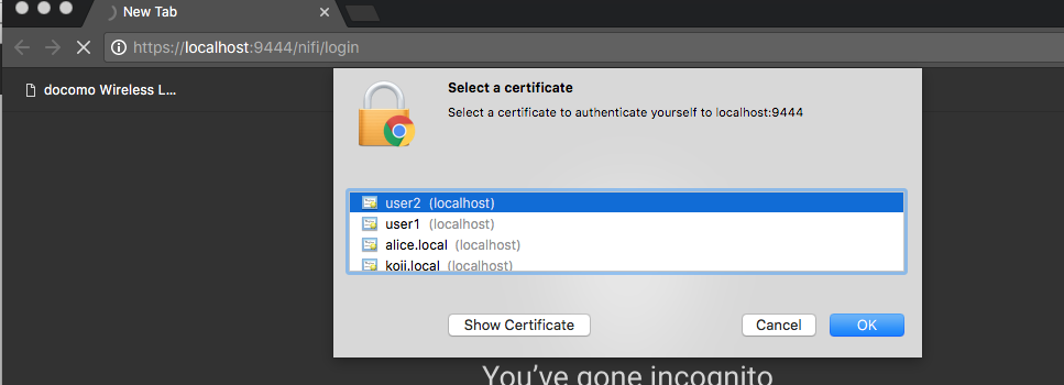 select a cert